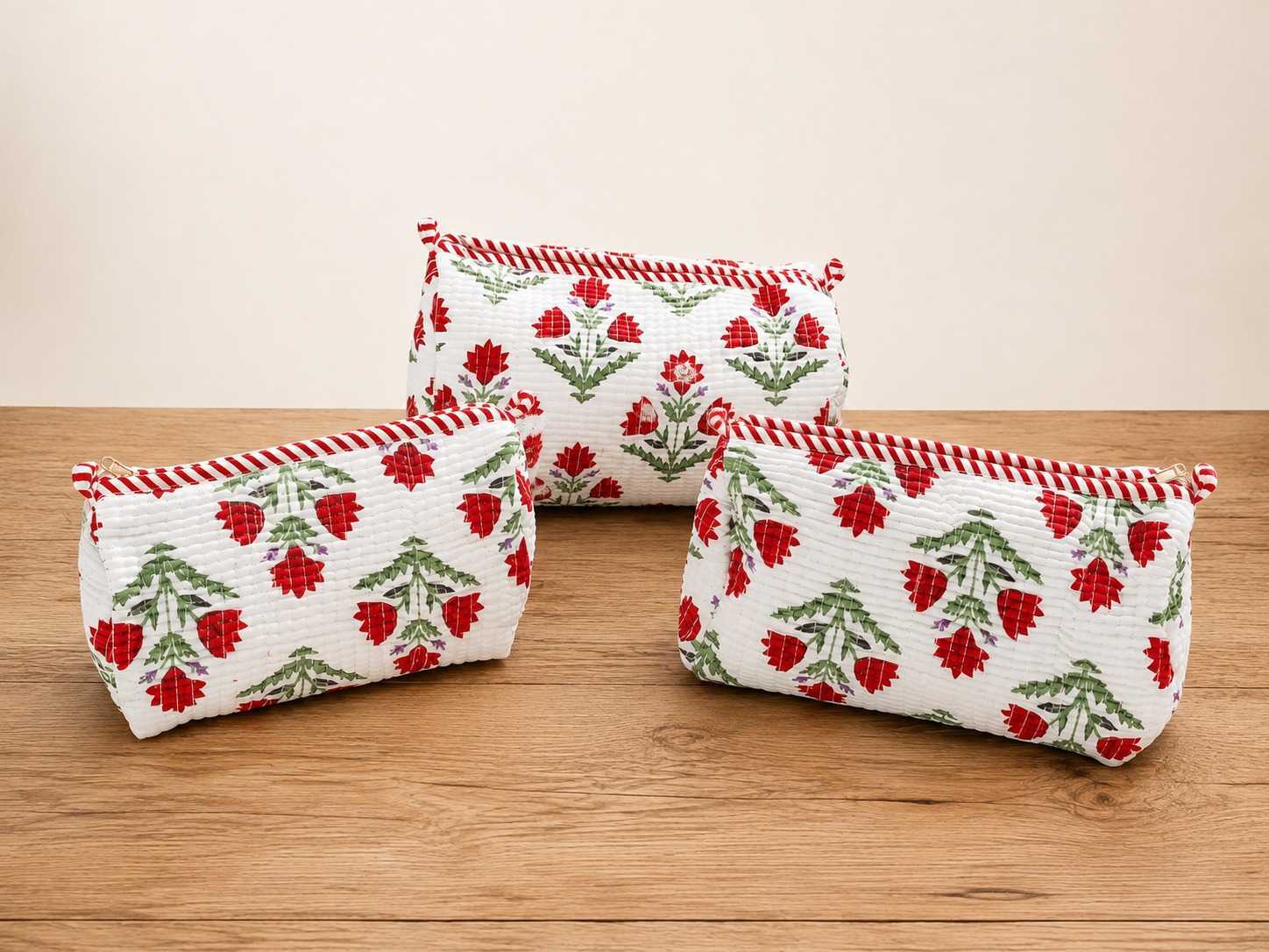 Blocked Print Set of 3 Pouch