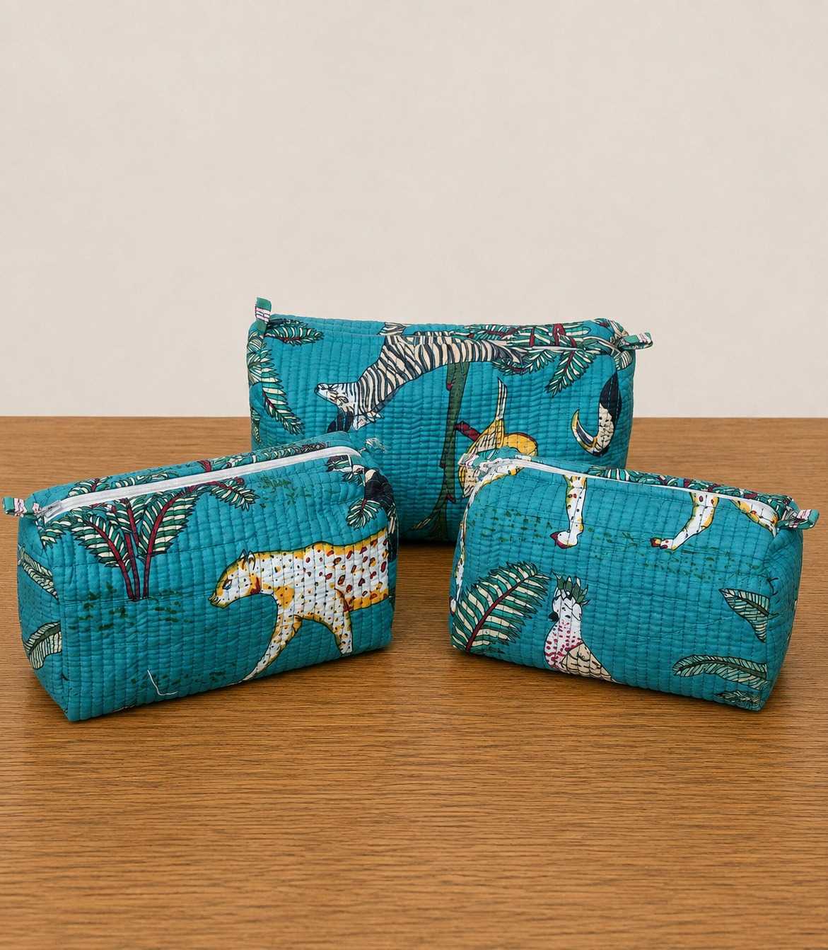 Jungle Print Set of 3 Pouch