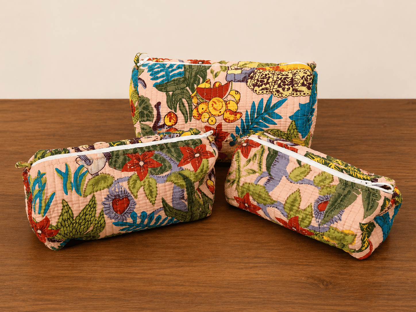 Lady Figure Print Set of 3 Pouch
