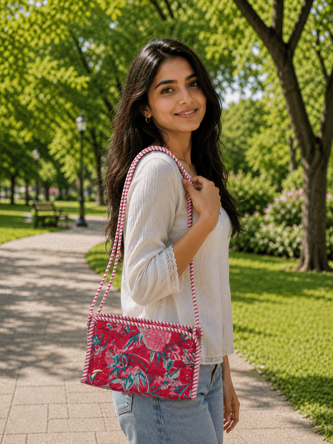 Floral Red Sling Bag