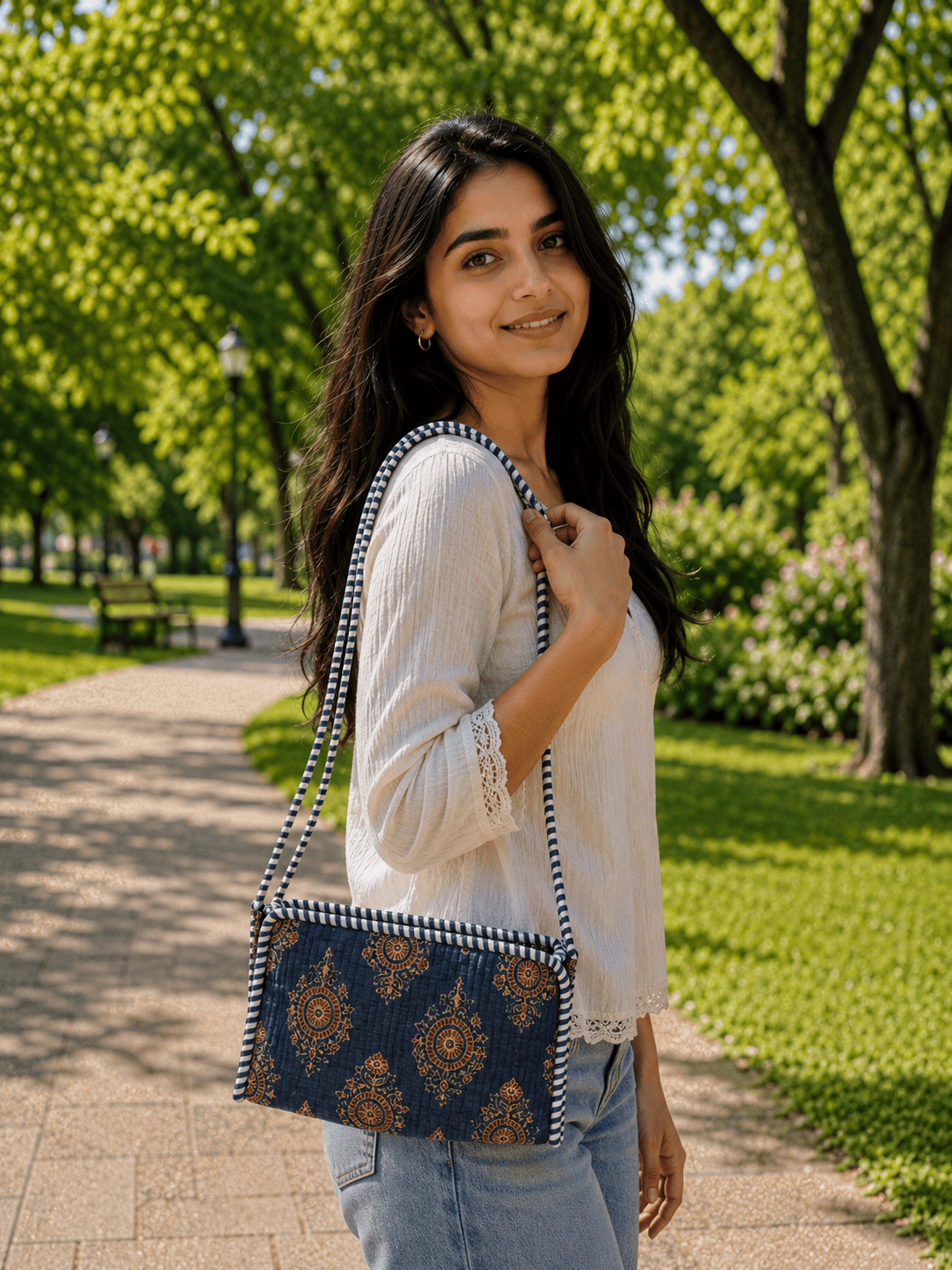 Sanganeri Print Sling Bag