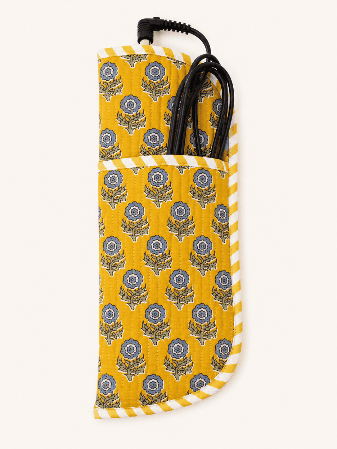 Yellow Print Hair Straightner Cover